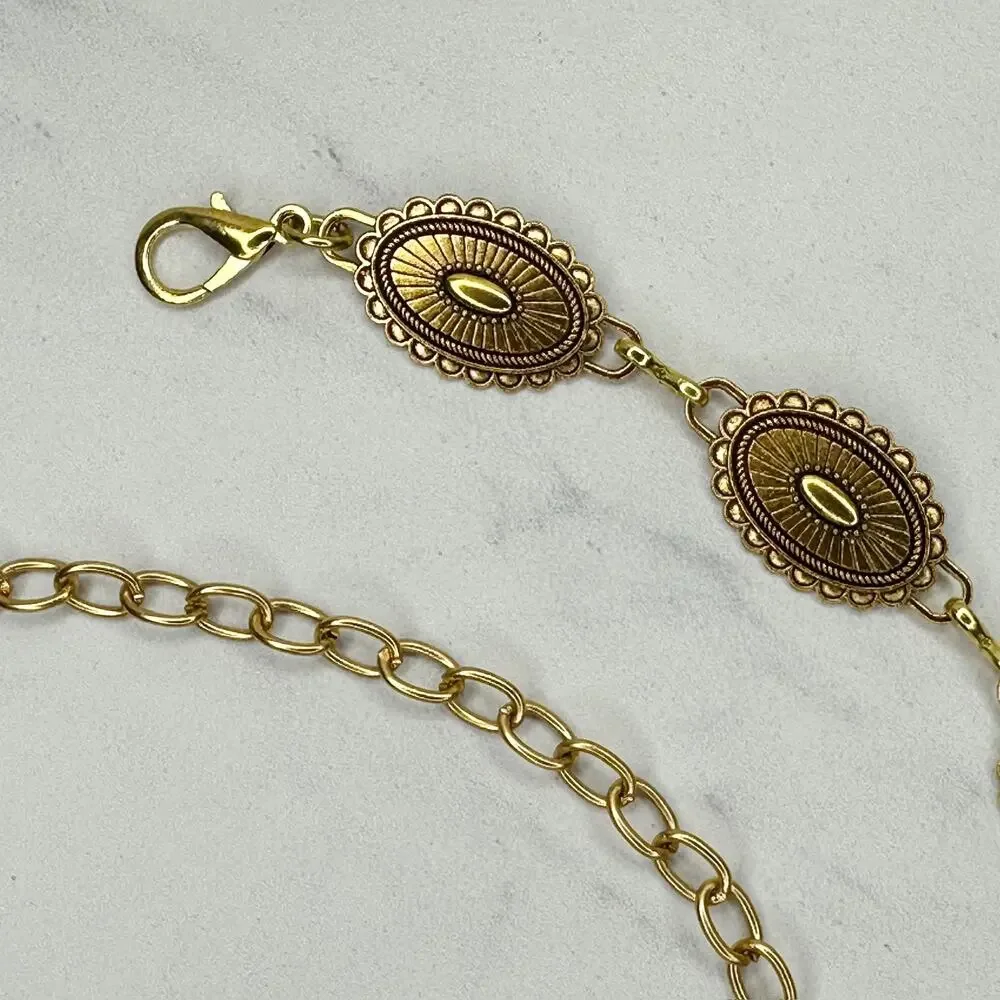 Western Concho Gold Chain Belt One Size (OS) ✨